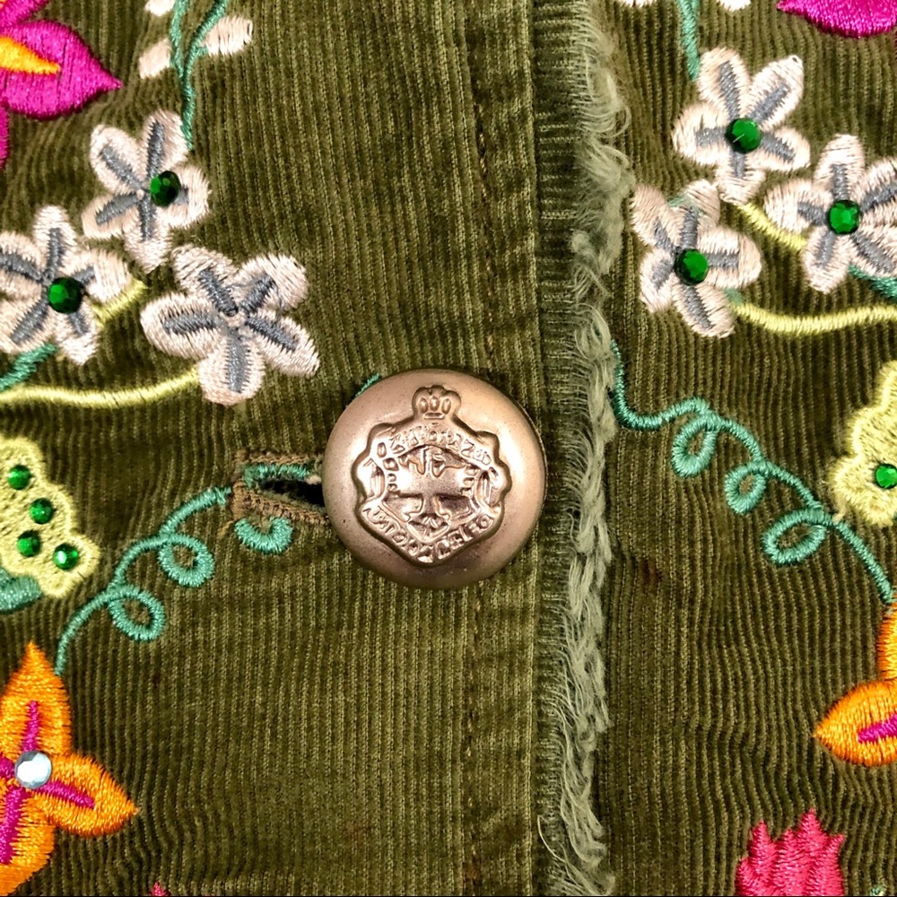 đ„RARE Vintage Green Embroidered Jacket - Picture 4 of 5